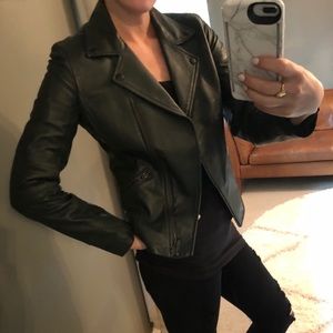 Truth and Pride Green Leather Motto Jacket